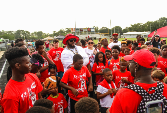 T.Y. McGill working with his foundation