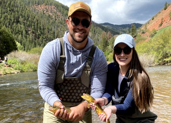 Alex and his wife Meghan fishing